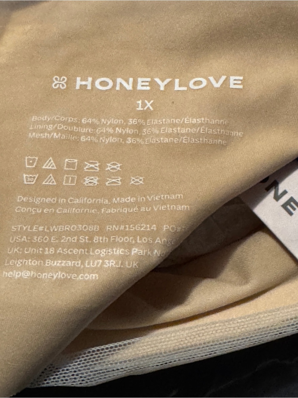 NWT- Honeylove Liftwear Crossover Bra - Picture 5 of 6